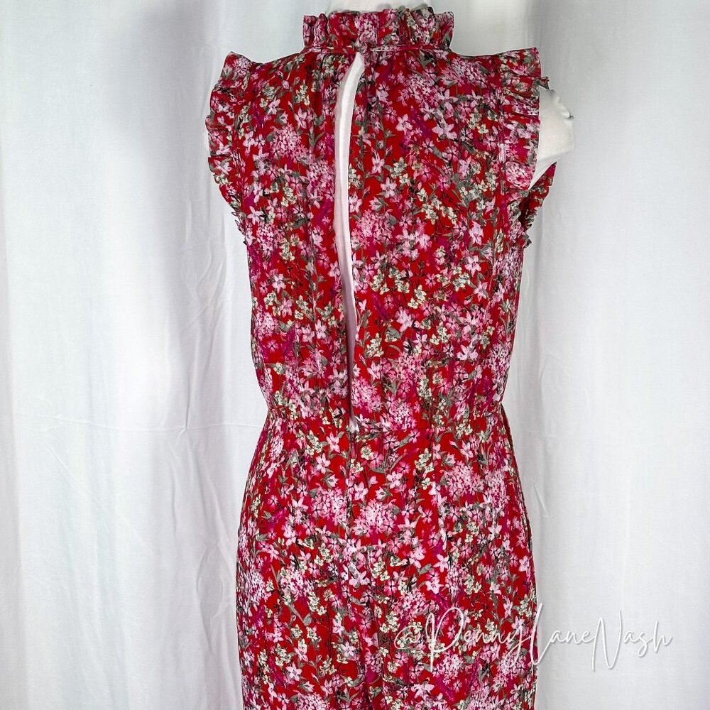 Anthropologie Ali & Jay Troubadour Red Floral Sleeveless Ruffle Jumpsuit - Picture 7 of 14